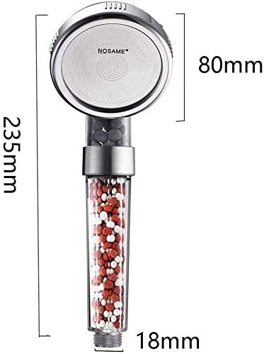 Nosame Shower Head, Filter Filtration High Pressure Water Saving 3 Mode Function Spray Handheld Showerheads for Dry Skin & Hair