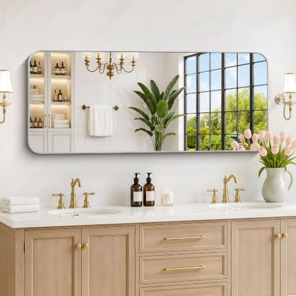 DESBING 55"x24" Bathroom Mirror for Over Sink, Silver Framed Wall Mirror