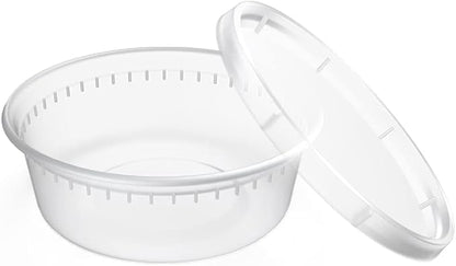 EDI [8 OZ, 50 Sets] Plastic Deli Food Storage Containers with Airtight Lids | Microwave-, Freezer-, Dishwasher-Safe | BPA Free | Heavy-Duty | Meal Prep | Leakproof | Recyclable