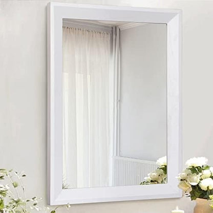 AAZZKANG Rectangular Wall Mirror Decorative Wood Framed Mirrors Large 26"x18" for Farmhouse Bedroom Bathroom Living Room Entryway Hanging Home Decor