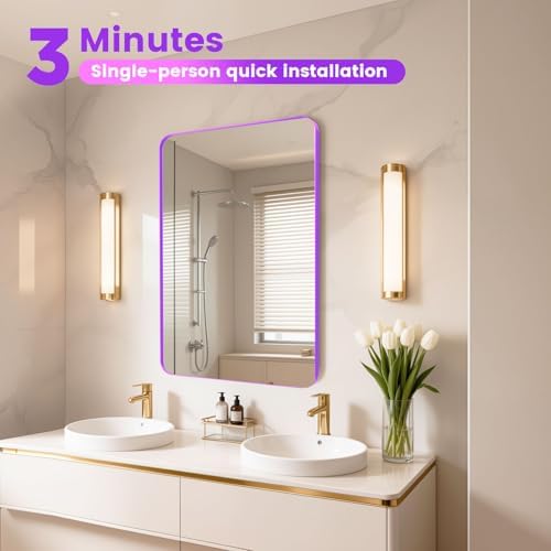 24" x 28" Purple Bathroom Mirror