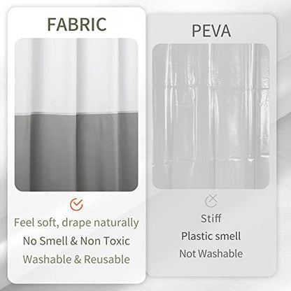 ALYVIA SPRING Waterproof Fabric Shower Curtain or Liner White/Grey, 72x72