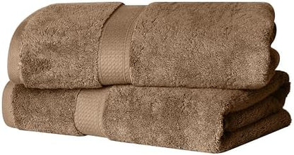 SUPERIOR Egyptian Cotton Plush & Absorbent, Bath Towel Set of 2, Latte