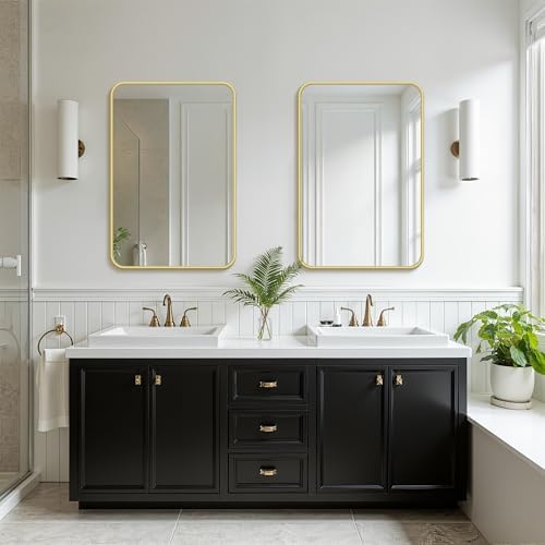 FICTOR Bathroom Mirror for Over Sink, 2 Pack 30"x20" Vanity Mirror, Gold