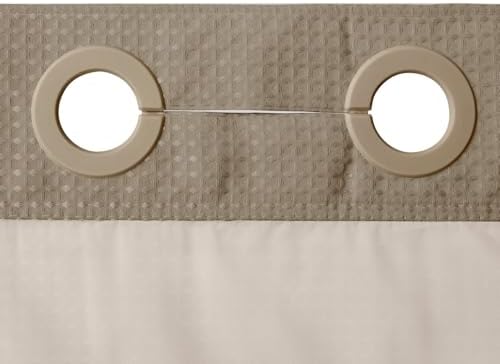 RiverDream Heavyweight Waffle No Hook Shower Curtain with Liner,Linen,71x74