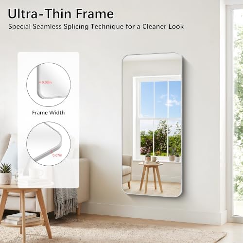 DESBING 55"x24" Bathroom Mirror for Over Sink, Silver Framed Wall Mirror