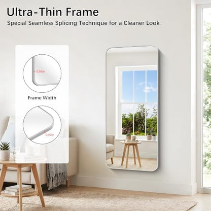 DESBING 55"x24" Bathroom Mirror for Over Sink, Silver Framed Wall Mirror