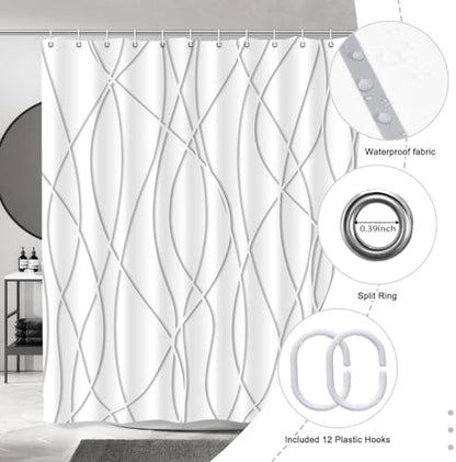 Striped Shower Curtain for Bathroom, Grey Shadow, 72" W x 72" L