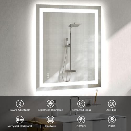 Hivone 36"X30" LED Bathroom Mirror with Lights, UL Listed