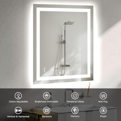 Hivone 36"X30" LED Bathroom Mirror with Lights, UL Listed