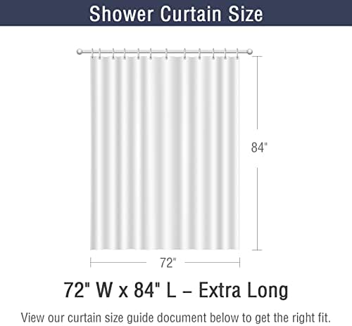 Gibelle 72x84 Extra Long Shower Curtain, White 3D Embossed Half Bath Curtain