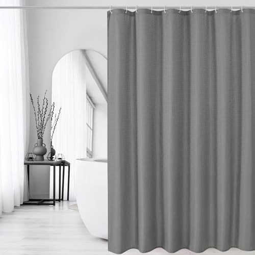 Gibelle Small Stall Grey Fabric Shower Curtain, 36 x 72
