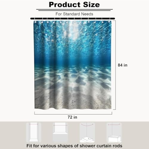 Modern Luxury Ocean Shower Curtain Nautical Summer Tropical Funky