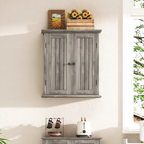 ChooChoo Bathroom Wall Cabinet with 2 Doors, Over The Toilet, Farmhouse