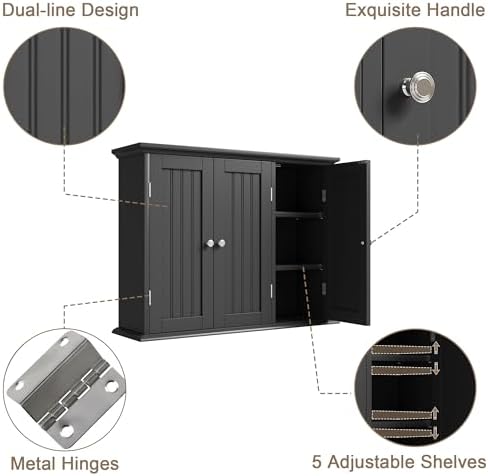 ChooChoo Laundry Cabinet with 3 Doors and Adjustable Shelves