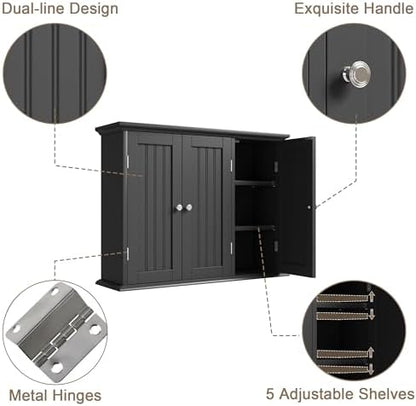 ChooChoo Laundry Cabinet with 3 Doors and Adjustable Shelves