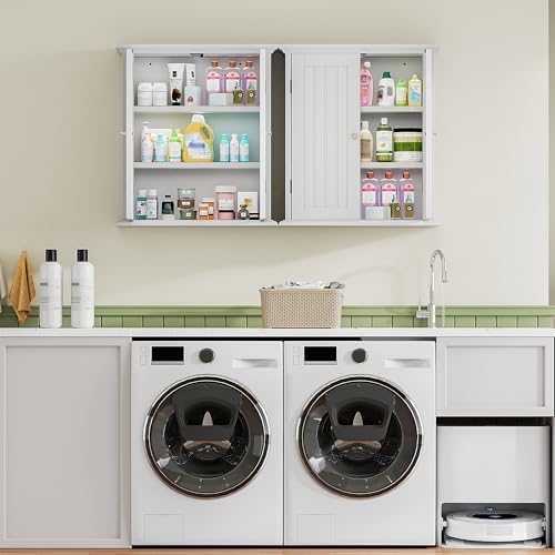 ChooChoo Bathroom Wall Cabinet Set of 2, Over The Toilet