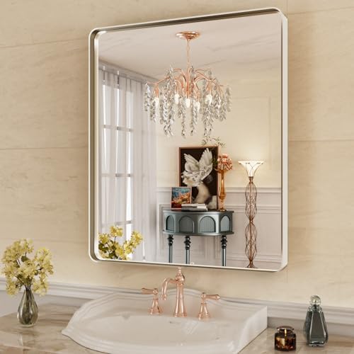 WEER Brushed Nickel Bathroom Vanity Mirror 36X30 Inch