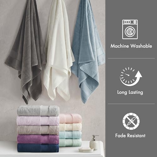 Madison Park 100% Turkish Cotton 600 GSM Bath Towel Set, 6 Piece, Grey