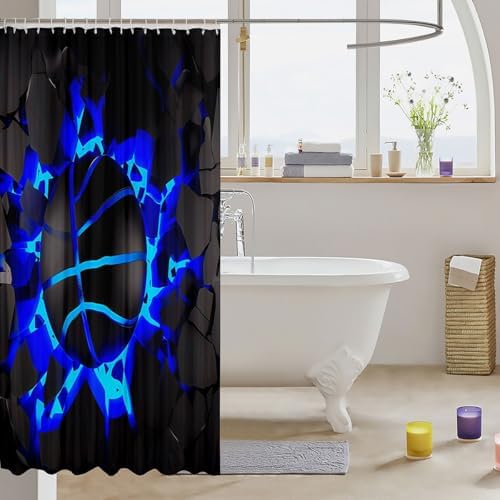 jejeloiu Basketball Gaming Sports Shower Curtain 72"x84" Bathroom for Kids
