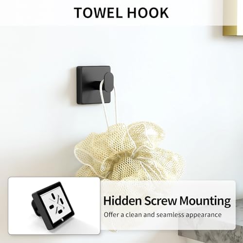 KLJKPA Black Bathroom Accessories Set, 24 inch Towel Racks for Bathroom