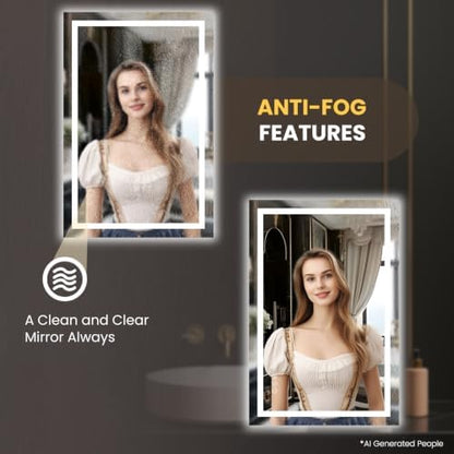 LOAAO 20"X30" LED Bathroom Mirror with Lights, UL Listed