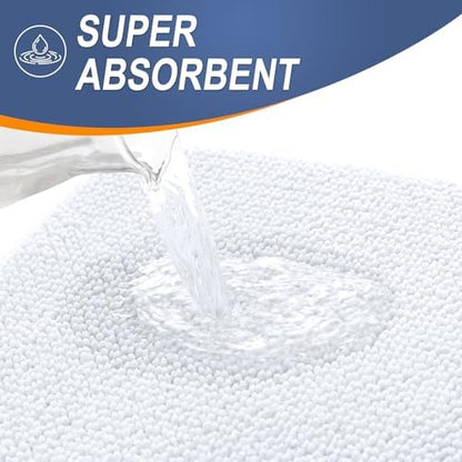 OLANLY Thick Memory Foam Bathroom Rugs 30x20, Absorbent Bath Mat, White
