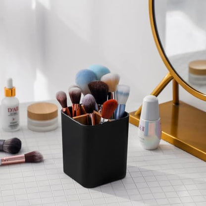 Bamboo Toothbrush Holder for Bathrooms Toothpaste Organizer, 2 Pack, Black