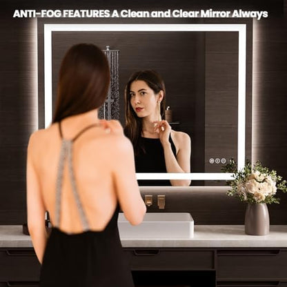 LOAAO 50"X40" LED Bathroom Mirror with Lights, UL Listed