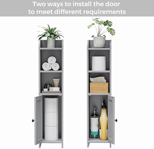 Homhedy Small Bathroom Storage Cabinet, Narrow Toilet Paper Cabinet