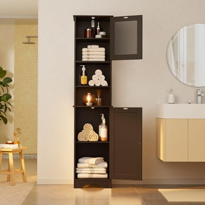 Gizoon Tall Bathroom Storage Cabinet with Adjustable Shelves