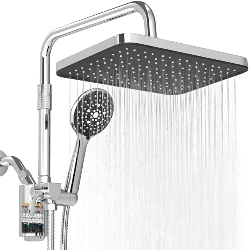 12 Inch Shower Head with Filters Rain Shower Head with Handheld Spray Combo