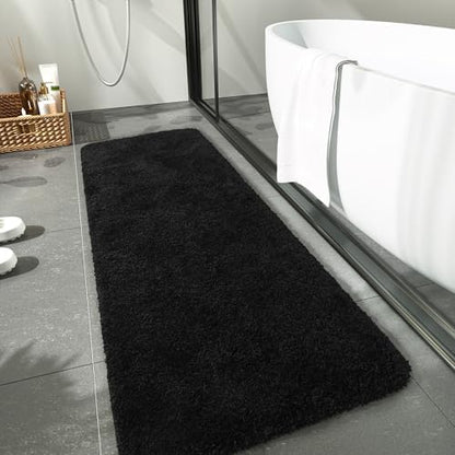 LOCHAS Bathroom Rug Runner 24x54 Inch, Bath Rugs Non Slip, Black