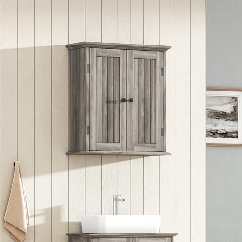 ChooChoo Bathroom Wall Cabinet with 2 Doors, Over The Toilet, Farmhouse