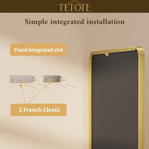 TETOTE Gold Mirror Bathroom 28 x 36 Brushed Gold Metal Framed Vanity Mirror, Tempered Glass, Modern Farmhouse Wall Mounted Mirrors for Decorative(Horizontal/Vertical)