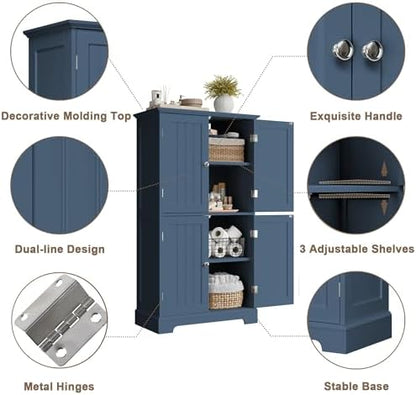 ChooChoo Bathroom Floor Cabinet with Adjustable Shelves