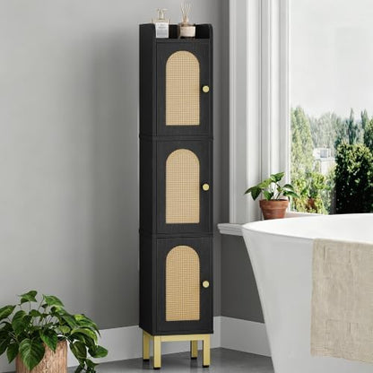 Hzuaneri Slim Bathroom Storage Cabinet, Narrow Bathroom Organizers,3 Doors
