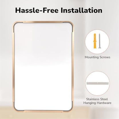 USHOWER Gold Bathroom Mirrors for Over Sink 22"x30" 2 Pack