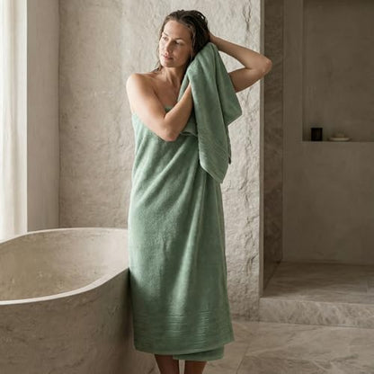 REDKISS 2 Pack Extra Large 35x70 Inch Cotton Bath Towels, Green
