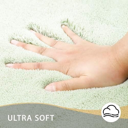 MINIDEAR Bathroom Rugs 47x24 Sage Green - Thick Memory Foam Bath Mat, Ultra Soft & Plush Fluffy, Non-Slip, Quick Dry, Absorbent Washable Floor Microfiber Mat for Tub, Home Decor Accessories