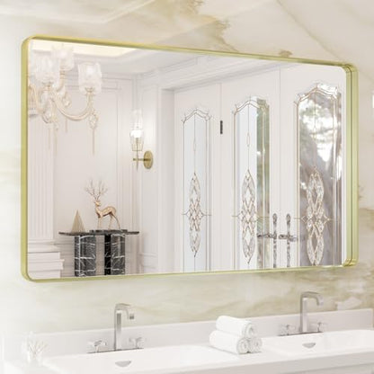 WEER Gold Bathroom Vanity Mirror 50X30 Inch