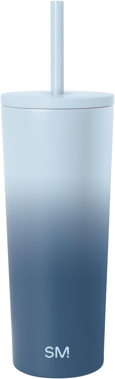 Simple Modern Classic Tumbler with Straw Lid | Insulated Iced Coffee Cup Reusable Stainless Steel Water Bottle Travel Mug | Gifts for Women Men Her Him | 24oz | Stormy Skies