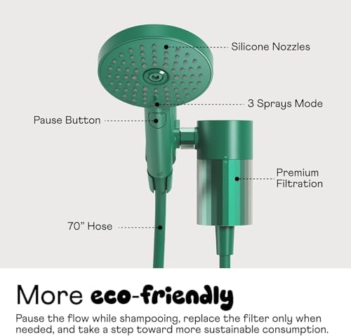 sproos! - Handheld Showerhead, High Performance Filtration, Green