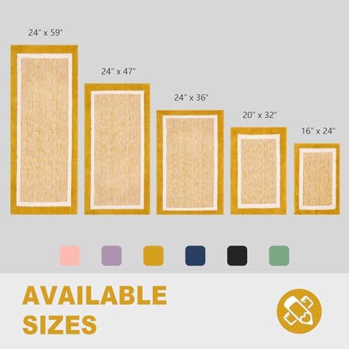 CozeCube Harvest Gold Bath Runner 59"x24" Non Slip Washable Rug