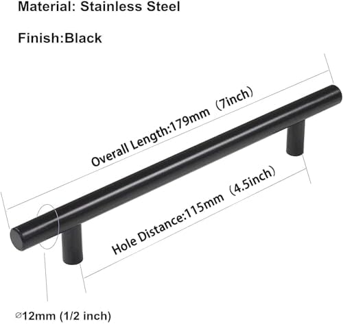 homdiy 35Pack 4.5in Cabinet Handles Black Kitchen Cabinet Pulls Drawer Pulls for Dresser Drawers