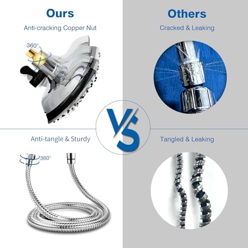 INAVAMZ 2 in 1 Shower Head with Handheld Combo High Pressure Silver 1.8 GPM