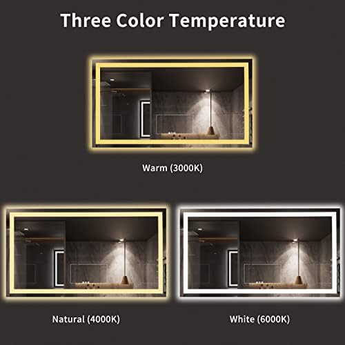 LOAAO 72X40 LED Bathroom Mirror with Lights, UL Listed