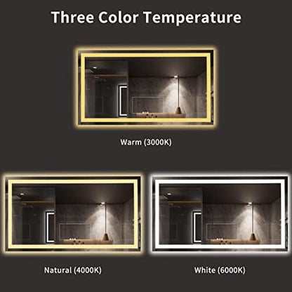 LOAAO 72X40 LED Bathroom Mirror with Lights, UL Listed