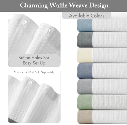 Madison Park Spa Waffle Shower Curtain for Bathroom, 72 x 72, Charcoal