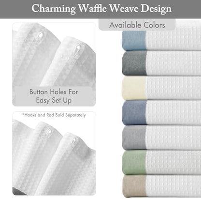 Madison Park Spa Waffle Shower Curtain for Bathroom, 72 x 72, Charcoal